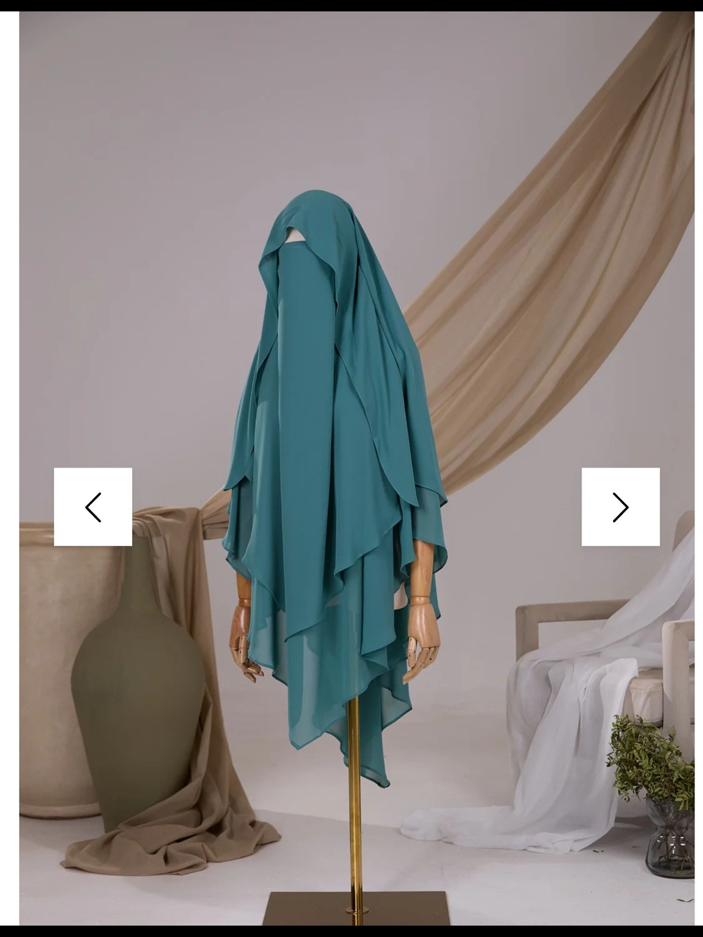 AyadaSeafoam Green Layered Khimar